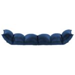 Chaise pliable de sol Bleu Tissu – Image 4