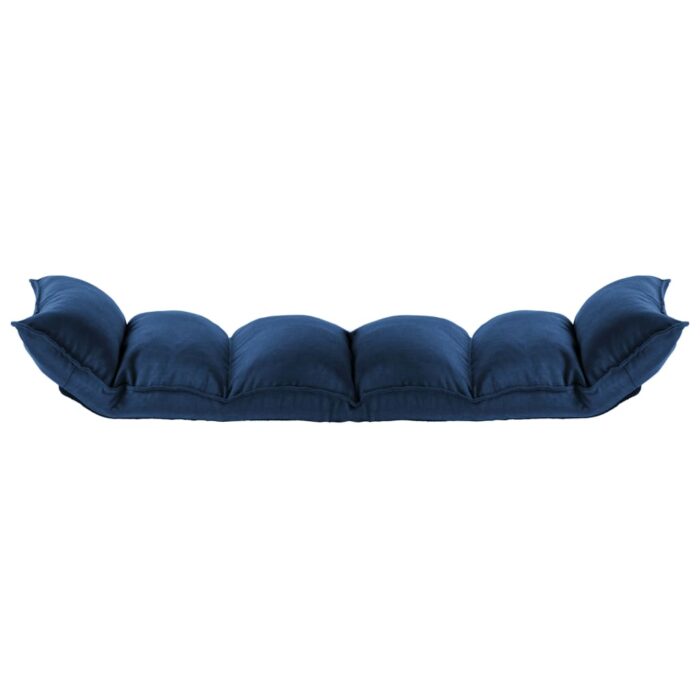 Chaise pliable de sol Bleu Tissu – Image 4