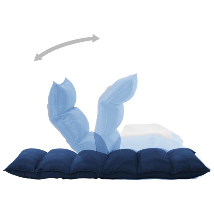 Chaise pliable de sol Bleu Tissu – Image 5