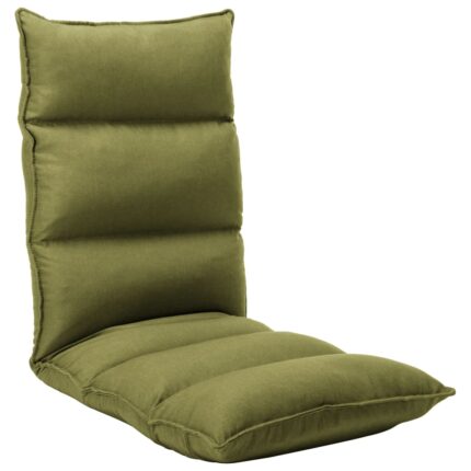 Chaise pliable de sol Vert Tissu