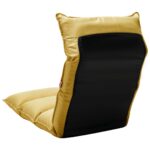 Chaise pliable de sol Jaune moutarde Tissu – Image 3