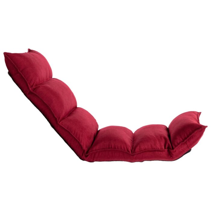 Chaise pliable de sol Rouge bordeaux Tissu – Image 2