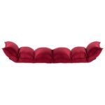 Chaise pliable de sol Rouge bordeaux Tissu – Image 4