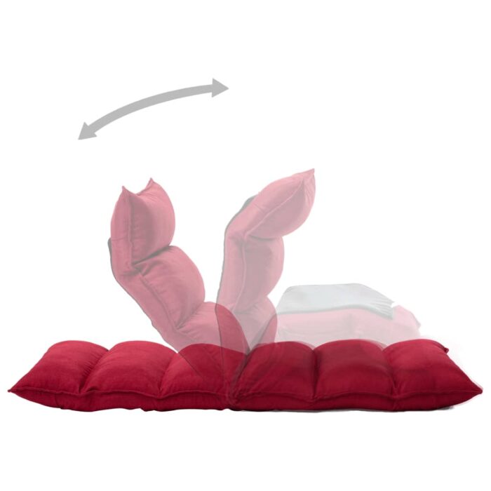 Chaise pliable de sol Rouge bordeaux Tissu – Image 5