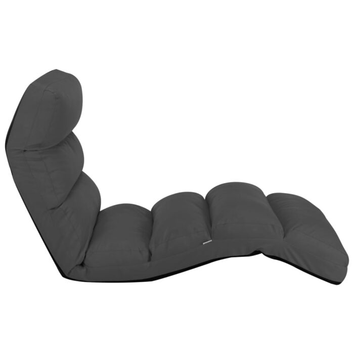 Chaise pliable de sol Anthracite Similicuir – Image 2