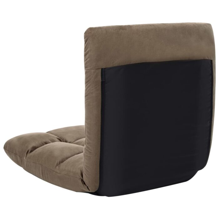 Chaise pliable de sol Taupe Microfibre – Image 4