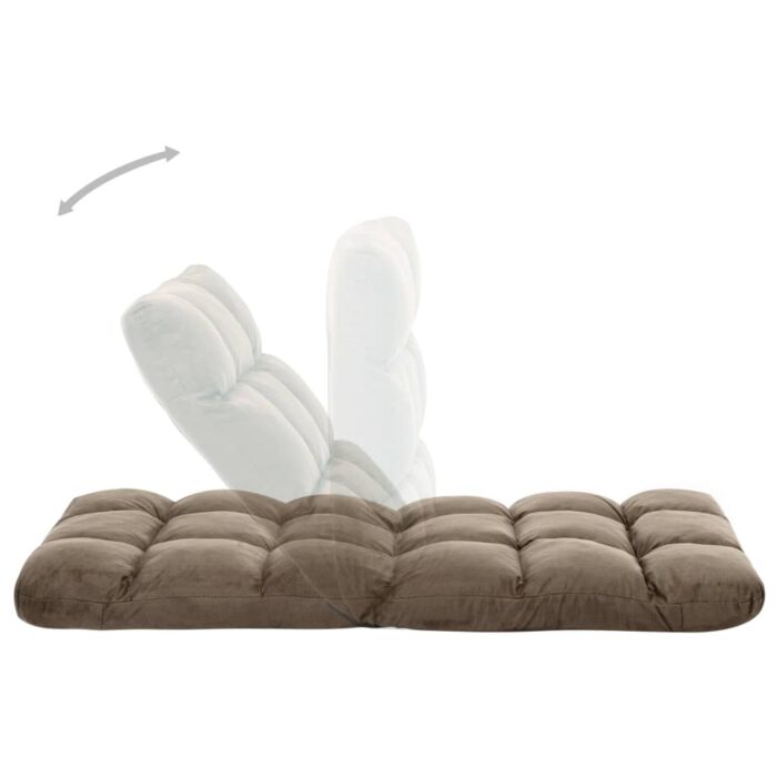 Chaise pliable de sol Taupe Microfibre – Image 5