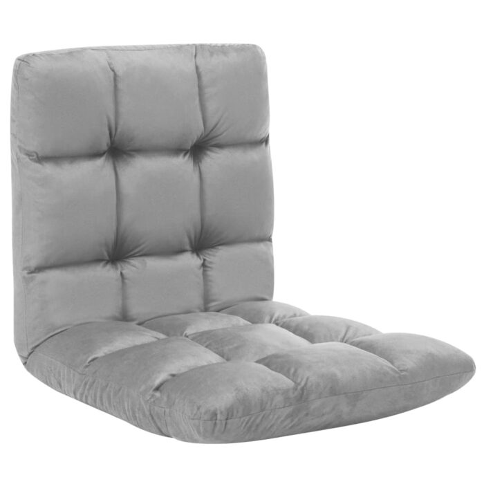 Chaise pliable de sol Gris clair Microfibre – Image 1