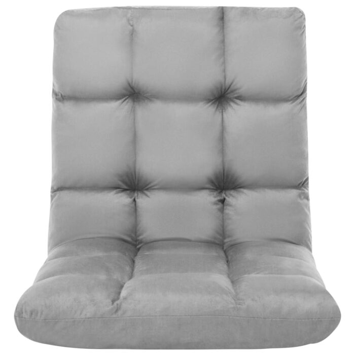 Chaise pliable de sol Gris clair Microfibre – Image 2