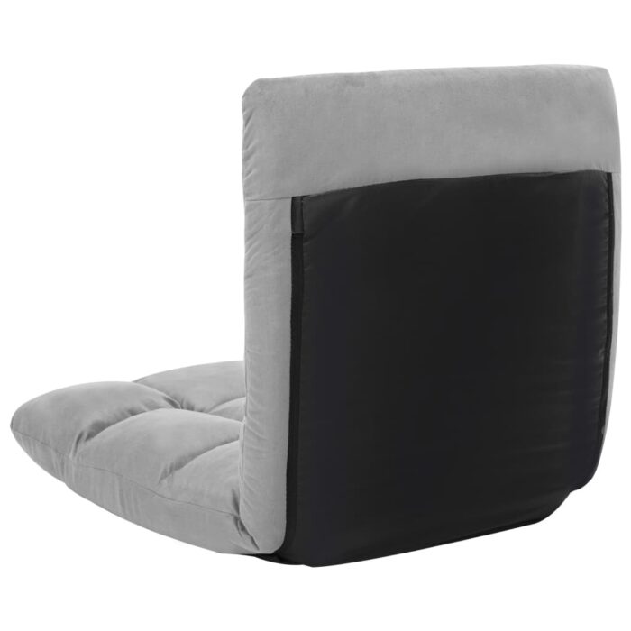 Chaise pliable de sol Gris clair Microfibre – Image 4