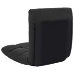Chaise pliable de sol Noir Microfibre – Image 4