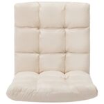 Chaise pliable de sol Crème Microfibre – Image 2