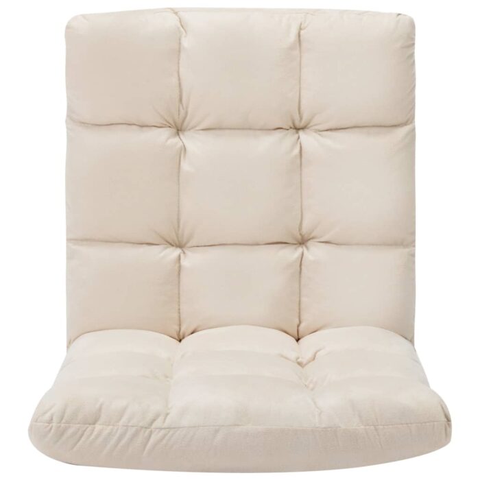 Chaise pliable de sol Crème Microfibre – Image 2