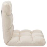 Chaise pliable de sol Crème Microfibre – Image 3