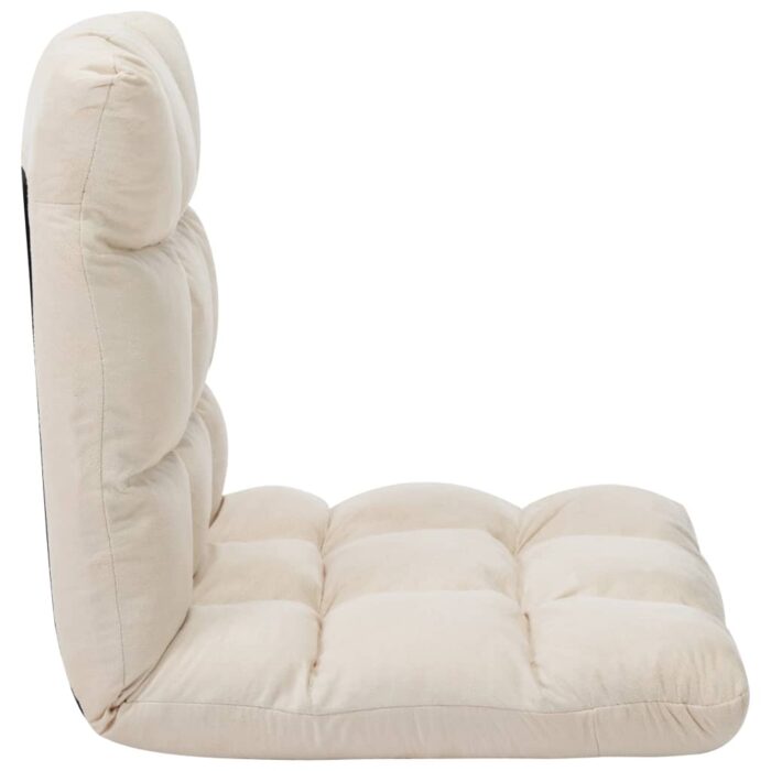 Chaise pliable de sol Crème Microfibre – Image 3