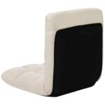 Chaise pliable de sol Crème Microfibre – Image 4