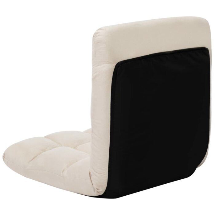 Chaise pliable de sol Crème Microfibre – Image 4