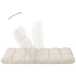 Chaise pliable de sol Crème Microfibre – Image 5
