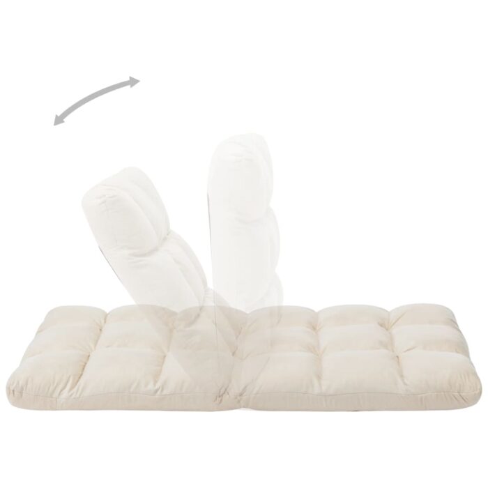 Chaise pliable de sol Crème Microfibre – Image 5