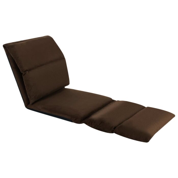 Chaise pliable de sol Marron Microfibre – Image 2