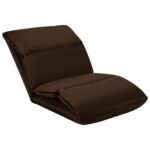 Chaise pliable de sol Marron Microfibre – Image 3