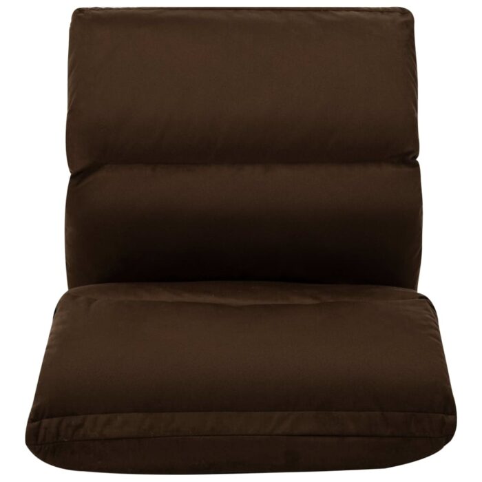 Chaise pliable de sol Marron Microfibre – Image 4