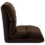 Chaise pliable de sol Marron Microfibre – Image 5