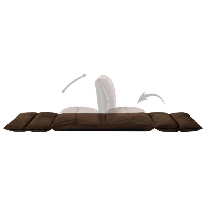 Chaise pliable de sol Marron Microfibre – Image 7