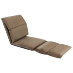 Chaise pliable de sol Taupe Microfibre – Image 2