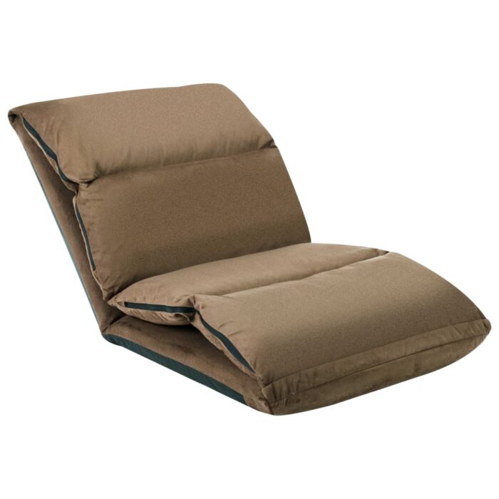 Chaise pliable de sol Taupe Microfibre – Image 3