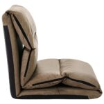 Chaise pliable de sol Taupe Microfibre – Image 5