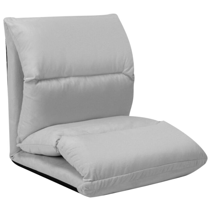 Chaise pliable de sol Gris clair Microfibre – Image 3
