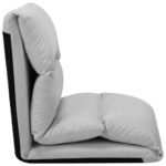 Chaise pliable de sol Gris clair Microfibre – Image 5