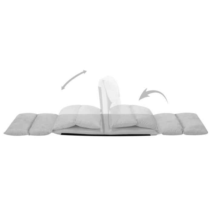 Chaise pliable de sol Gris clair Microfibre – Image 7