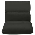 Chaise pliable de sol Noir Microfibre – Image 3