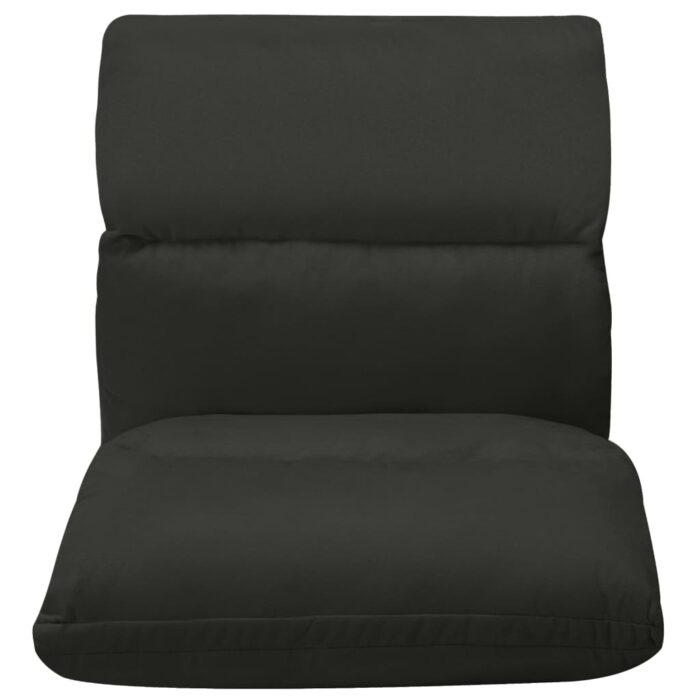 Chaise pliable de sol Noir Microfibre – Image 3