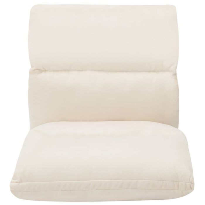 Chaise pliable de sol Crème Microfibre – Image 4
