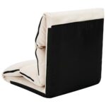 Chaise pliable de sol Crème Microfibre – Image 6