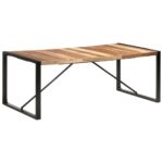 Table de salle à manger 200x100x75 cm Bois solide – Image 9