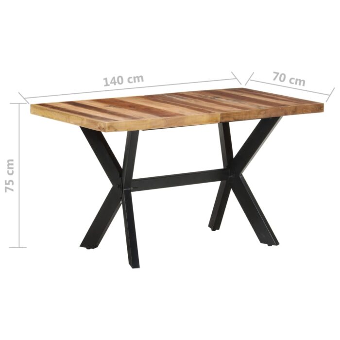 Table de salle à manger 140x70x75 cm Bois avec finition miel – Image 5