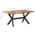 Table de salle à manger 160x80x75 cm Bois avec finition miel – Image 5