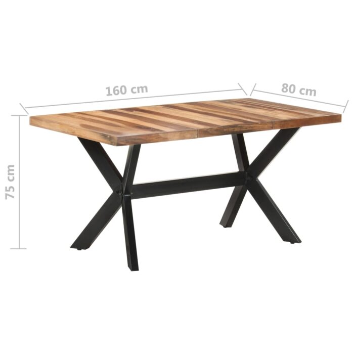 Table de salle à manger 160x80x75 cm Bois avec finition miel – Image 5