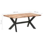 Table de salle à manger 180x90x75 cm Bois avec finition miel – Image 5