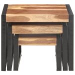 Tables gigognes 3 pcs Bois solide – Image 2