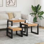 Tables gigognes 3 pcs Bois solide