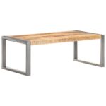 Table basse 110x60x40 cm Bois de manguier brut – Image 9