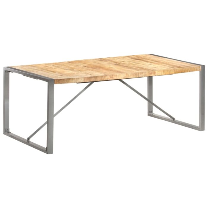 Table à manger 200x100x75 cm Bois de manguier massif brut – Image 10