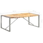 Table à manger 200x100x75 cm Bois de manguier massif brut – Image 6