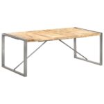 Table à manger 200x100x75 cm Bois de manguier massif brut – Image 7