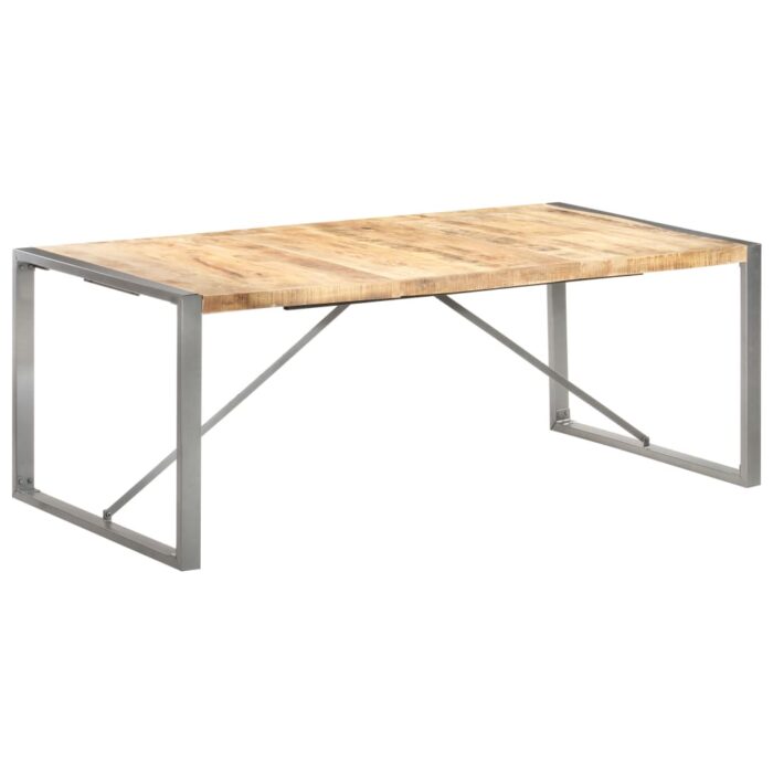 Table à manger 200x100x75 cm Bois de manguier massif brut – Image 7